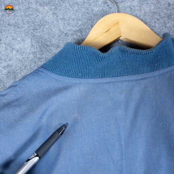 David Taylor Full-Zip Bomber Jacket Blue Long Sleeve Cottage Men's Size Large - Picture 5 of 15